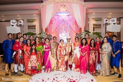 `Indian wedding family portrait indian wedding ceremony,indian bride and groom portrait