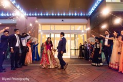 Heartwarming indian bride and groom's scene indian wedding reception,fireworks,indian bride and groom