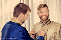 Rajah's getting ready scene. sherwani,indian groom fashion,turban,getting ready
