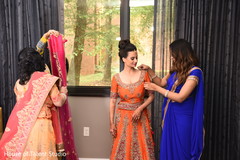 Indian bridal lehenga draping. indian bride,getting ready,hair and makeup,indian bridal fashion