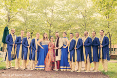 Glamorous Indian wedding party. indian bride and groom,indian bridesmaids,indian groomsmen