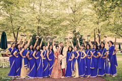Glitzy and glamorous Indian bridal party. indian bride and groom,indian bridesmaids,indian wedding photography