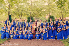 Indian wedding party royal blue outfits. indian bride and groom,indian bridesmaids,indian wedding photography