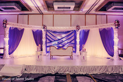 Stunning white and purple Indian wedding stage decor. indian wedding reception decor,wedding stage
