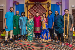 Indian bride and groom's portrait pre- wedding celebrations,sangeet,indian bride and groom