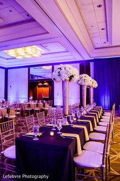 Bubbly and refined Indian reception decor. indian wedding reception,indian decor,floral centerpiece