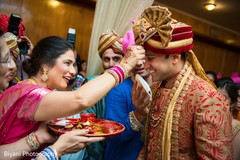 Indian groom's milni ritual Indian groom's milni ritual