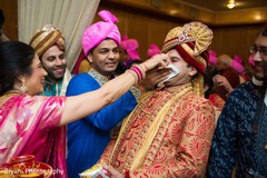Indian groom's welcome ritual Indian groom's welcome ritual