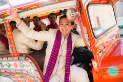 Indian groom arrival scene. baraat,indian wedding transportation,indian groomsmen,indian groom