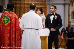 Indian couple at their christian wedding ceremony indian wedding ceremony,indian bride and groom,indian wedding ceremony photography