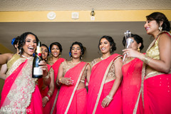 Cheerful indian bridesmaids Cheerful indian bridesmaids
