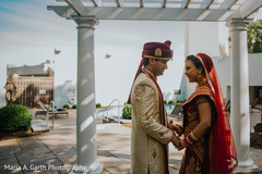 Indian bride and groom first touching encounter. Indian bride and groom first touching encounter.