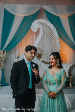 Indian groom's speech. indian wedding reception,indian bride and groom,indian wedding stage