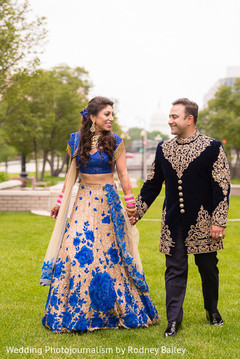 Dreamy blue and gold bridal lengha Dreamy blue and gold bridal lengha