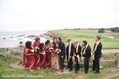 Indian bridal party by the Pacific Ocean coast Indian bridal party by the Pacific Ocean coast