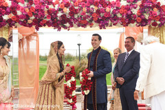 Joyful couple during their ceremony Joyful couple during their ceremony