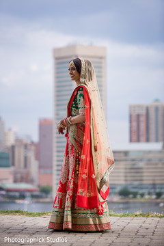 Stunning indian bride in her ceremony outfit bridal lengha,indian bride fashion