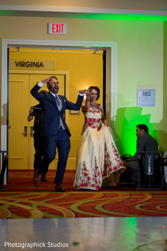 Indian newlyweds dancing entrance Indian newlyweds dancing entrance