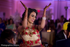 Joyful indian bride at the dance floor indian bride fashion,indian bride reception fashion