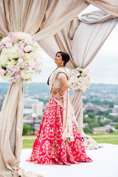 Bridal fashion inspiration indian wedding ceremony,indian bride lengha,indian wedding ceremony floral and decor,mandap