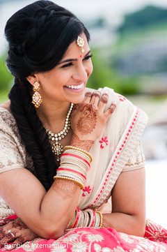 Sweet indian bride smiling ndian bride fashion,indian wedding gallery,outdoor photography,indian bridal jewelry