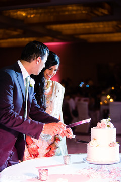 Indian wedding reception cutting the cake scene indian wedding reception,indian bride and groom,indian wedding reception photography,indian wedding cake