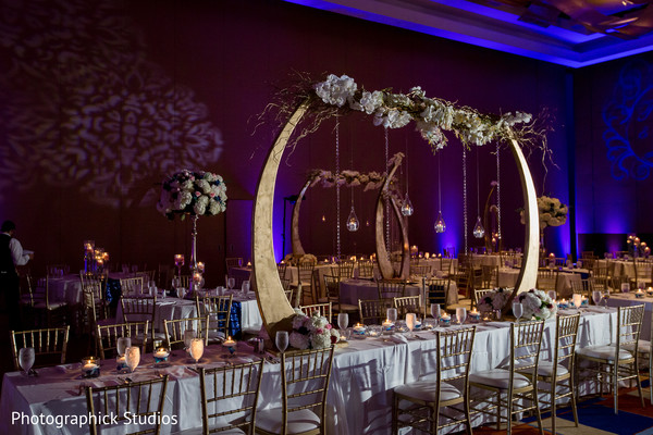 indian wedding reception,table centerpieces,floral and decor