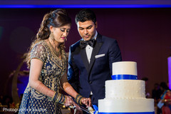 Cake cutting. indian wedding reception,indian bride and groom,wedding cake