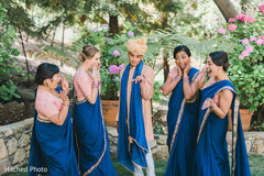 Fun Indian groom and bridesmaids shot. indian groom,indian wedding photography,indian bridesmaids