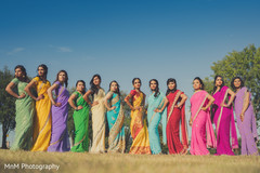 Dazzling indian bride with bridesmaids portrait outdoor photography,indian wedding gallery,indian bride fashion,indian bridesmaids fashion