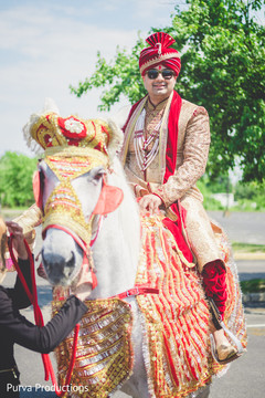 Indian groom riding a traditional white horse. Indian groom riding a traditional white horse.