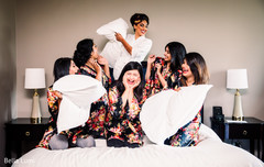 Indian bride with bridesmaids fun moment Indian bride with bridesmaids fun moment