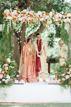 Lovely indian couple at their wedding ceremony Lovely indian couple at their wedding ceremony