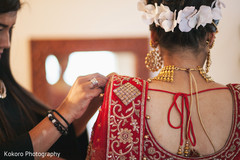 Indian bride getting ready scene Indian bride getting ready scene