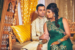 Indian bride and groom sangeet photo shoot. Indian bride and groom sangeet photo shoot.