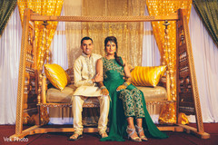 Indian Bride and Groom at their mehndi celebration. Indian Bride and Groom at their mehndi celebration.