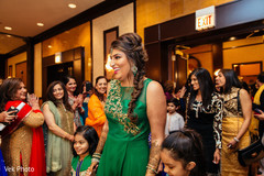 Family and friends welcome the bride. Family and friends welcome the bride.