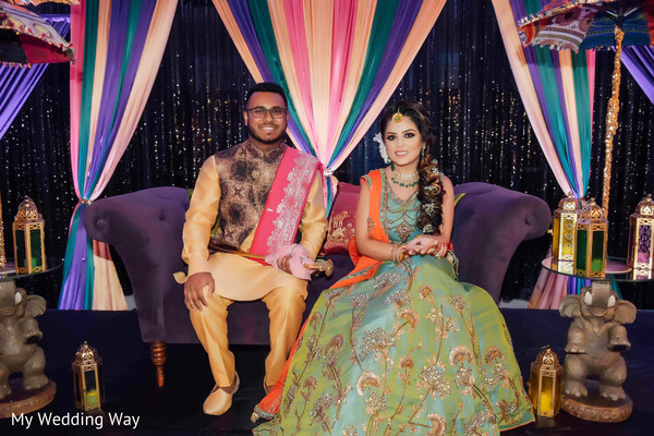 Adorable indian couple at sangeet
