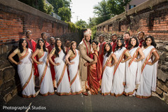 Incredible indian bride and groom with bridesmaids and groomsmen portrait Incredible indian bride and groom with bridesmaids and groomsmen portrait