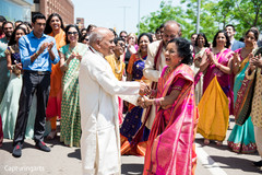 Spirited Indian wedding procession. Spirited Indian wedding procession.