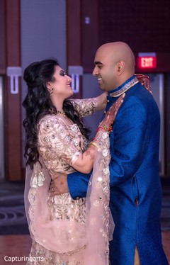 Sweet Indian newly wedded couple's first dance. Sweet Indian newly wedded couple's first dance.