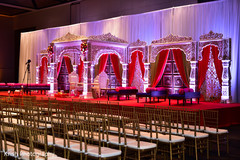 Dreamlike wedding ceremony mandap stage.