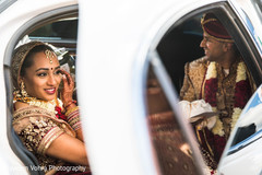 Indian newlyweds' farewell. Indian newlyweds' farewell.