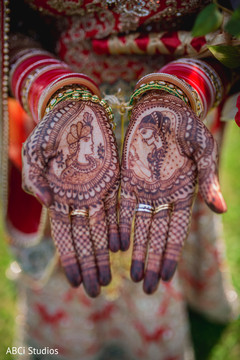 Romantic Indian bridal mehndi design.
