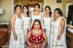 Indian bride with bridesmaids portrait Indian bride with bridesmaids portrait