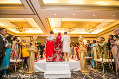 Sweet indian bride making her entrance to wedding ceremony Sweet indian bride making her entrance to wedding ceremony
