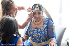 Unique Indian bride in royal blue wedding lehenga. Unique Indian bride in royal blue wedding lehenga.