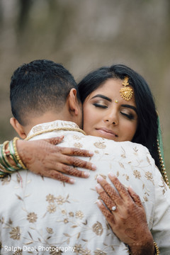 Most romantic indian bride and groom first look scene Most romantic indian bride and groom first look scene