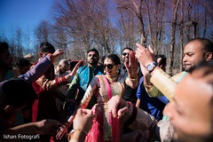 Guests dancing during baraat Guests dancing during baraat