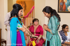 Indian bride showing her mehndi art Indian bride showing her mehndi art